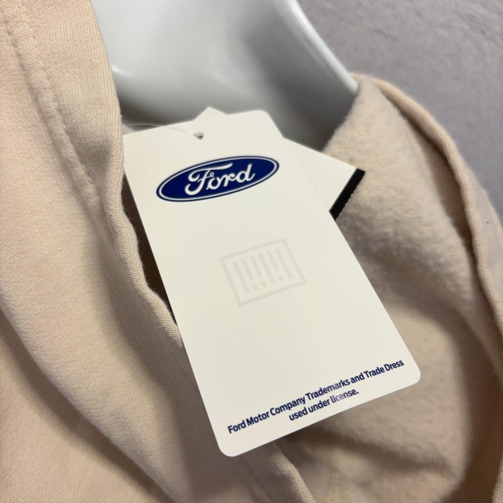 NWT FORD Bronco Built Wild Hoodie Sweatshirt Womens Medium Beige Fleece - Picture 11 of 11